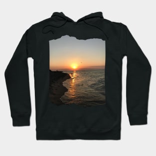 Beautiful photo of ocean waves and sunset sky landscape USA nature lovers Hoodie